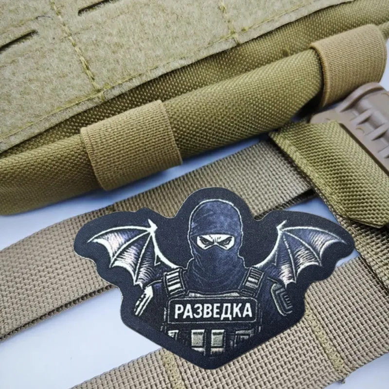 Parche impreso de soldado de murciélago Chevron, chaleco táctico, insignia de moral con gancho y bucle, pegatinas decorativas para mochila, parches para brazalete para ropa - imagen 4