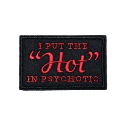 Parche táctico velcro Psychotic bordado para insignia