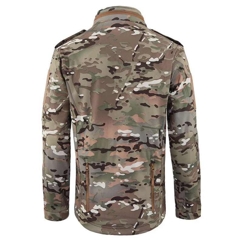 Chaqueta táctica militar de piel de tiburón para hombre, abrigo de carga impermeable con múltiples bolsillos, chaqueta Bomber con capucha - imagen 4