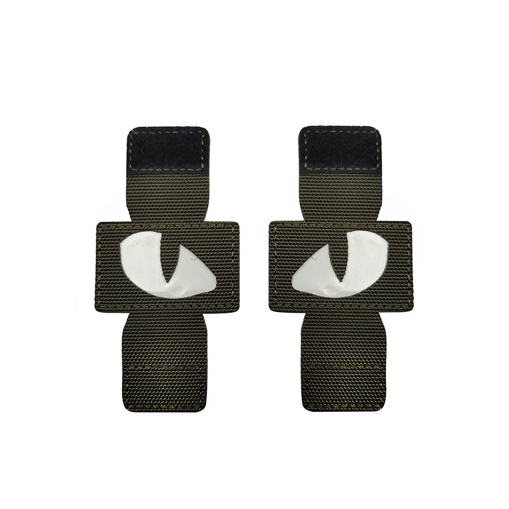 Parche táctico con gancho y bucle de ojos de gato, parche con apliques de combate que brillan en la oscuridad para sombreros, casco, mochila, Parche Militar - imagen 5