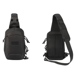 YAKEDA-Bolsa de pecho táctica negra, impermeable, de alta capacidad, multifuncional, para exteriores, para pistola oculta, bandolera individual