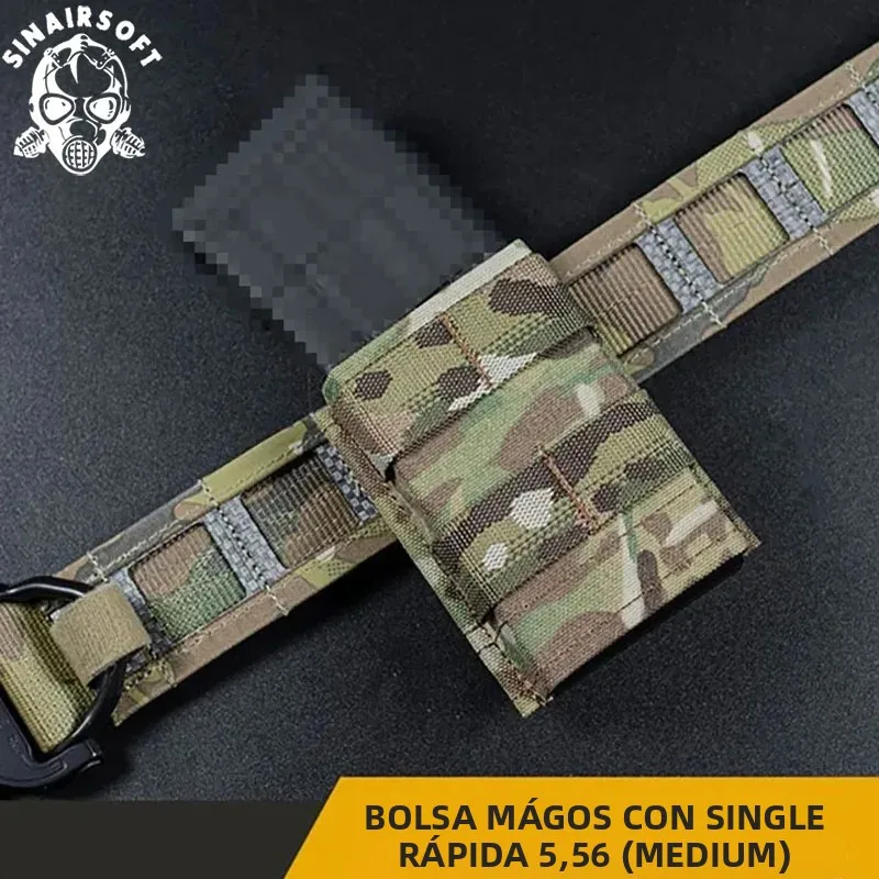 Bolsa para Mag individual FAST 5,56, funda táctica mediana para Mag, sistema Molle, bolsa de soporte suave de aire, equipo de caza, accesorios M4 AR15