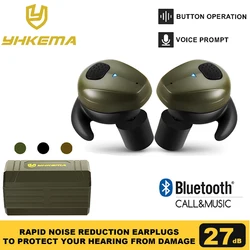 YHKEMA EB10 nuevos tapones para los oídos de protección auditiva para disparar electrónicos, auriculares de protección auditiva Bluetooth para reducción de ruido