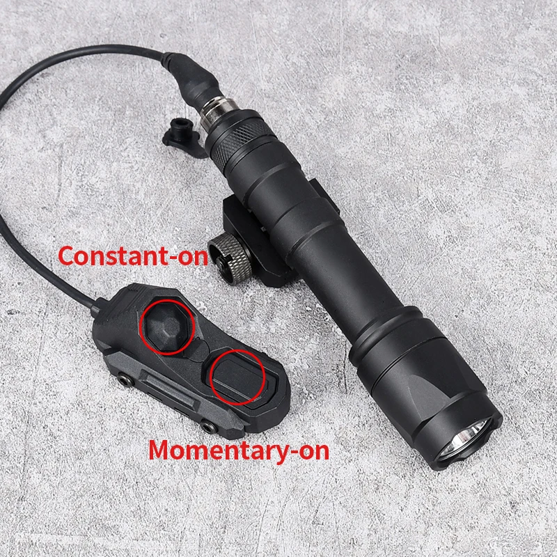 Linterna PEQ15 Surefir M300 M600 con interruptor de presión remoto de doble función AXON compatible con luz táctica Airsoft de caza con riel de 20mm - imagen 2