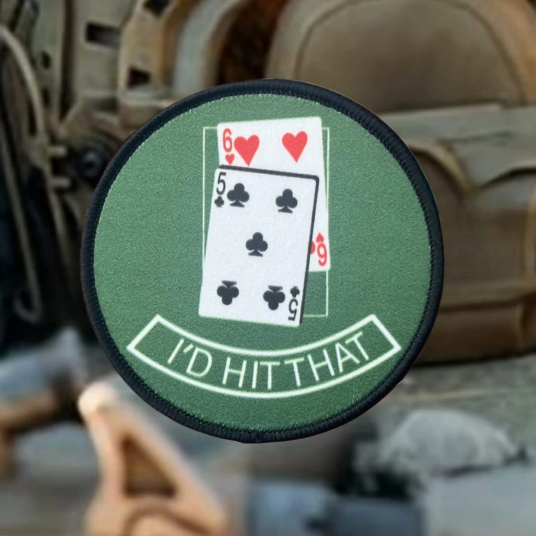 Cartas de póker "I'd Hit That", insignia de moral divertida, parches impresos para ropa, brazalete militar táctico, pegatinas para mochila con gancho - imagen 3