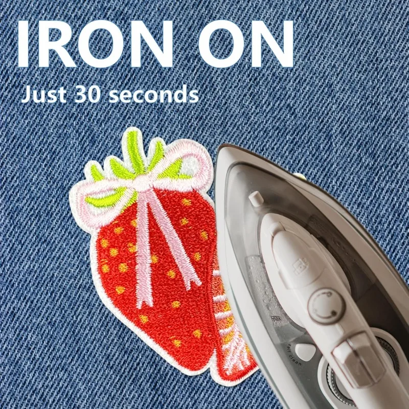 5 uds. De emblema de fresa rosa, accesorios de ropa, insignia, pegatina bordada, parches termoadhesivos - imagen 2