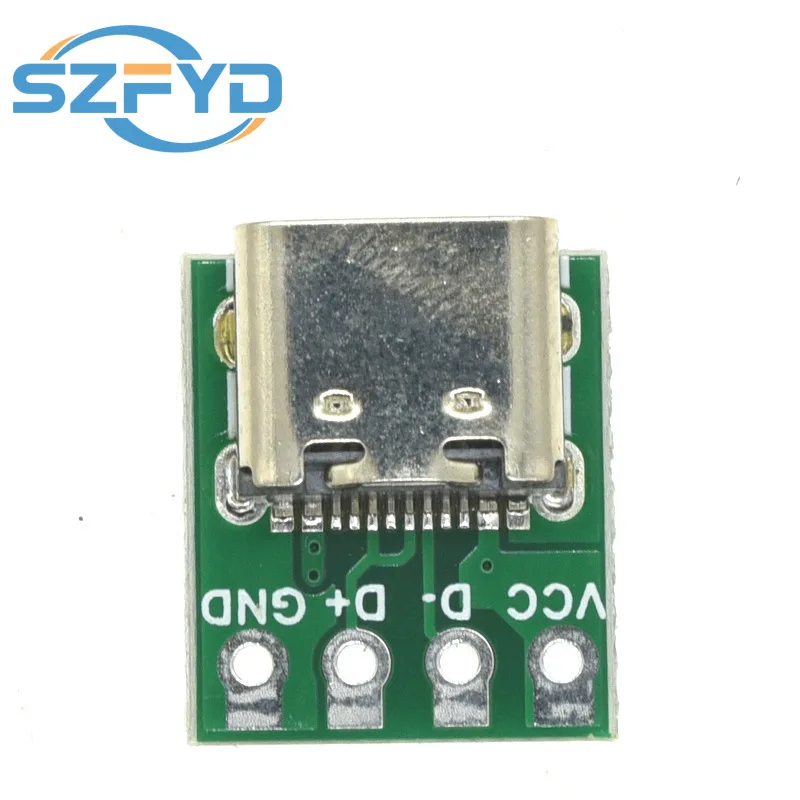 5-100 Uds conector USB 3,1 tipo C-adaptador de placa PCB de 16 pines, enchufe para transferencia de Cable de línea de datos - imagen 2