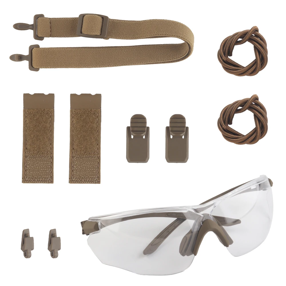 Gafas tácticas para ciclismo al aire libre, gafas protectoras para escalada, Camping, deportes, gafas de sol, casco de combate táctico, conjunto de gafas - imagen 5