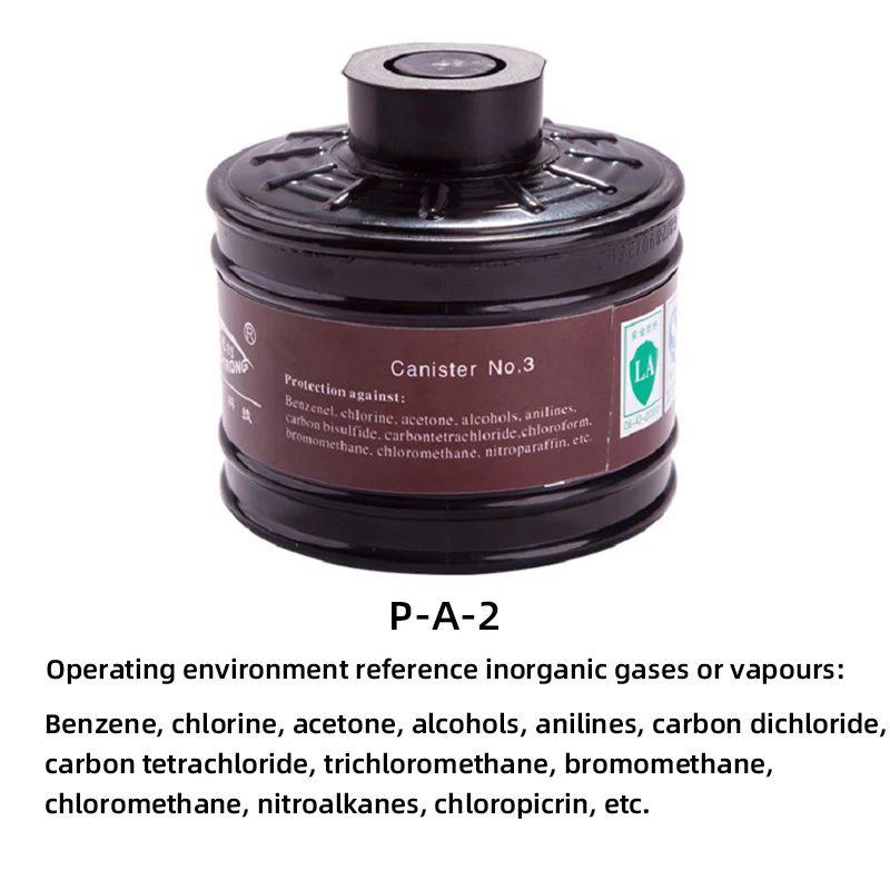 Mascarilla de Gas MF14 de aleación negra, interfaz de 40MM, cartucho de filtro de Gas orgánico ácido de amoníaco, filtros reemplazados, accesorios de protección de seguridad - imagen 3
