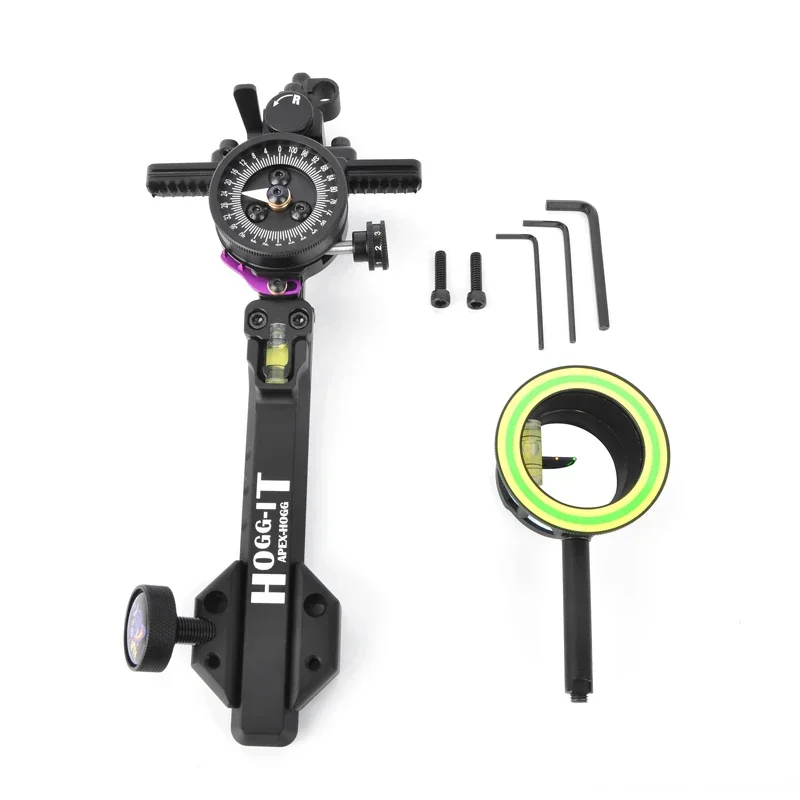 Mira de arco compuesto, 1 Pin, 2 punto de puntería, aleación de aluminio 6061, ajustable para tiro con arco, accesorios de caza, 1 ud. - imagen 5