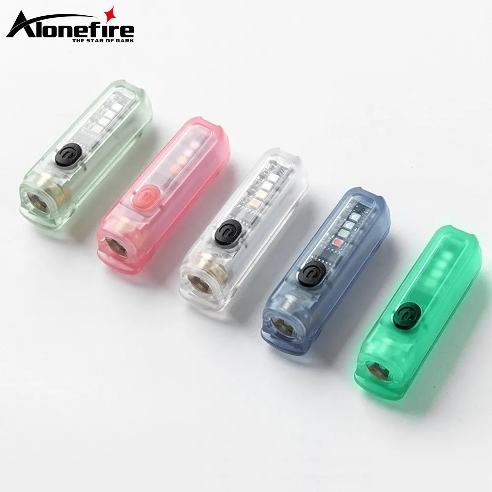 Mini llavero linterna LED recargable USB impermeable alta potencia