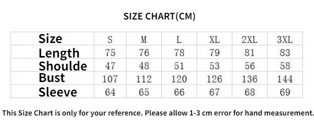 Una tabla de talas para camisas y mangas