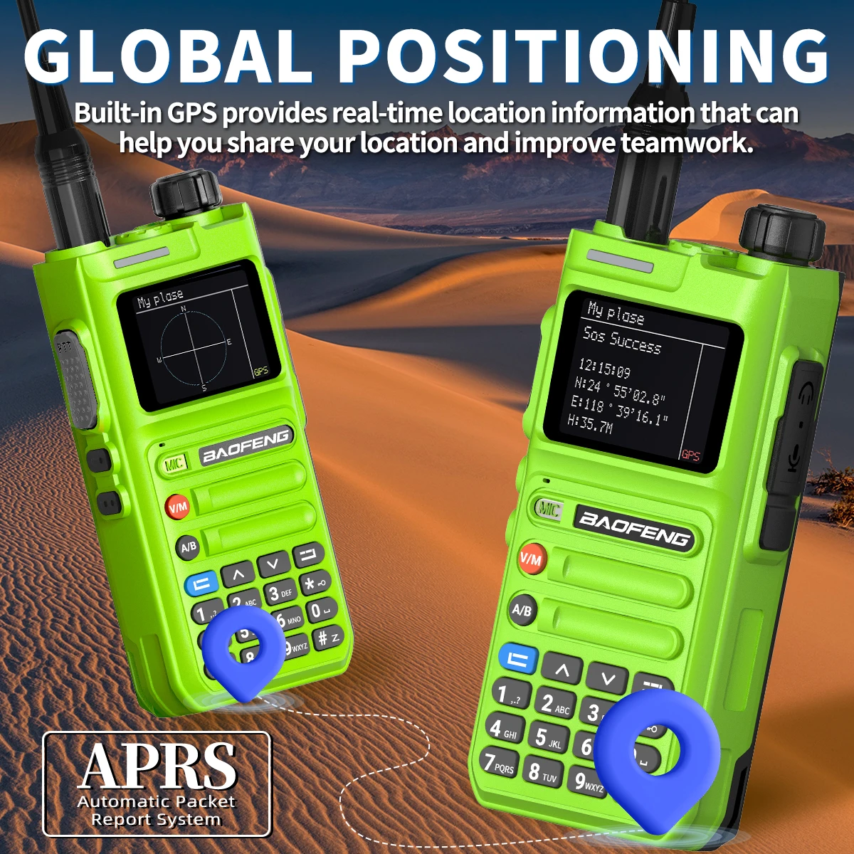 Baofeng AR26 GPS Walkie Talkie 10W banda de aire aplicación de teléfono programación inalámbrica grabación Tri Power tipo C Radio bidireccional de largo alcance - imagen 3