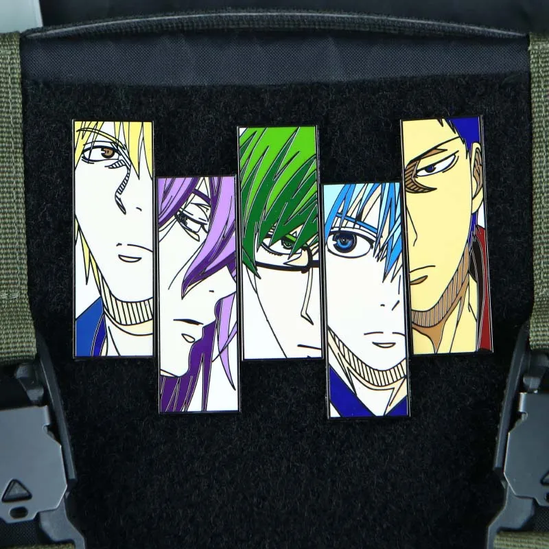 Parche de Metal de baloncesto de Kuroko, insignia de figura de Kuroko, Tetsuya, Kise, Ryouta, Midorima, Shintaro, Aomine, Daiki, Murasakibara, Atsushi