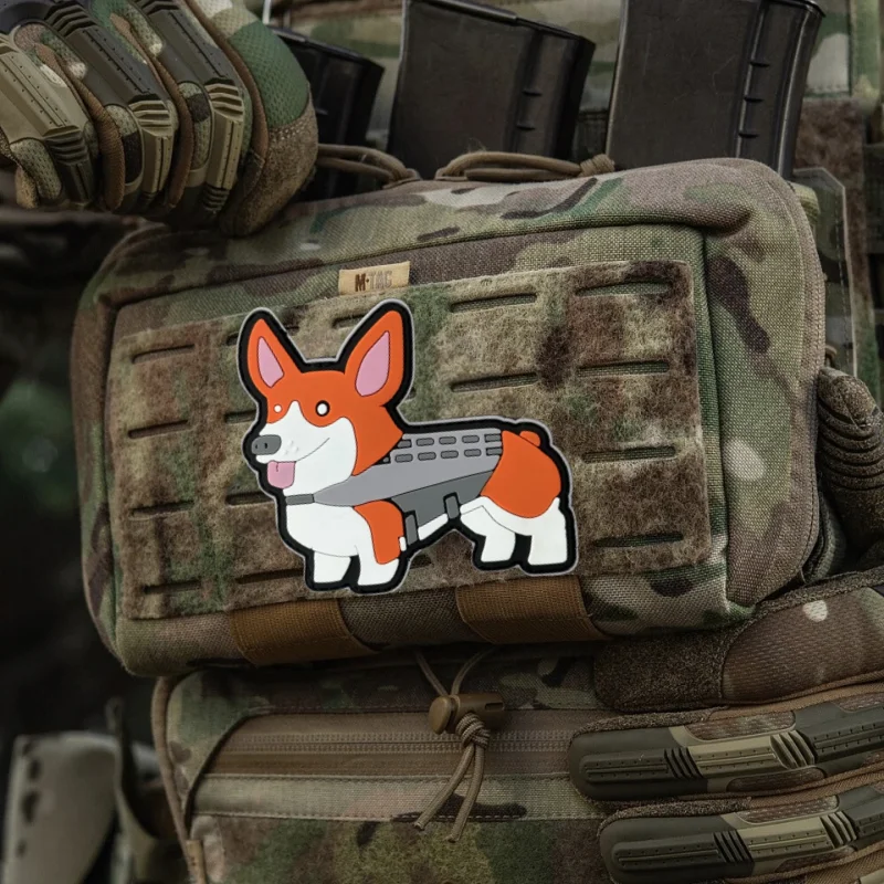 Parche de corcho 3D de PVC para perro, chaleco táctico militar, gancho y bucle, sombrero, insignia de moral, mochila, pegatina decorativa, parches para brazalete para ropa