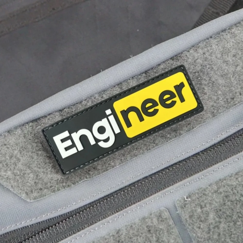 Parches divertidos de gancho y bucle de PVC "Engineer", para ropa, brazalete del ejército militar, pegatina para mochila, insignia de moral táctica