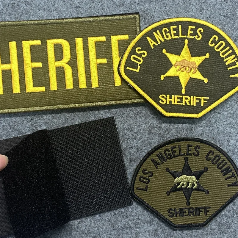 Parche bordado de SHERIFF de EE. UU., apliques para ropa, identificación de seguridad, insignia de disfraz, gancho y lazo, brazalete, parches de mochila - imagen 3