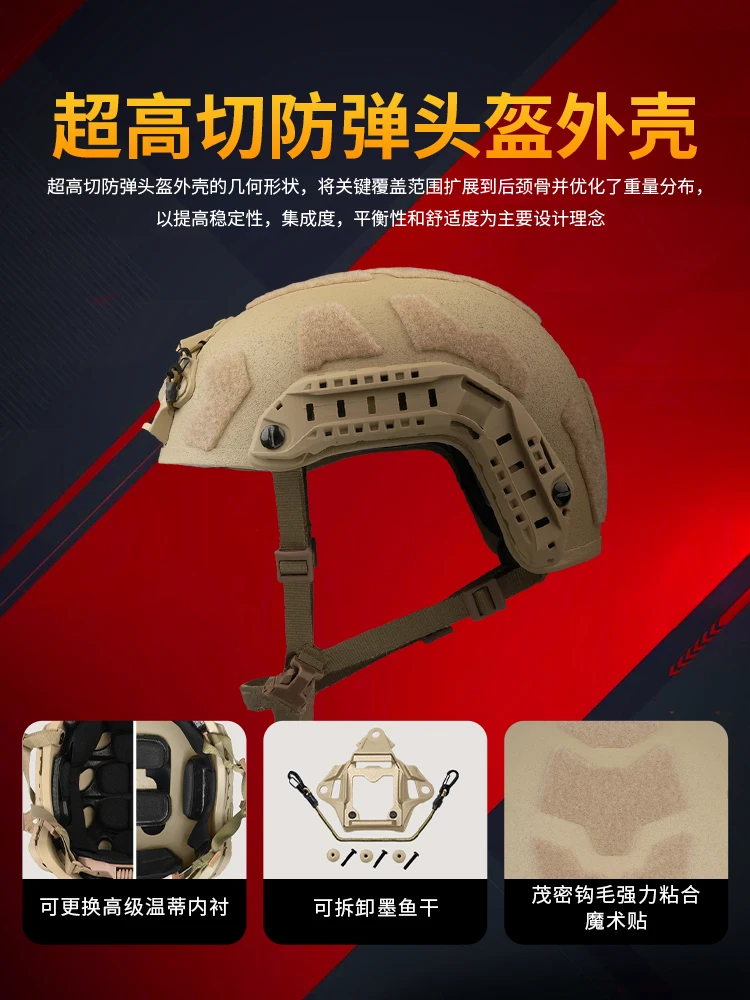 Casco SF rápido de aramida de alto rendimiento: casco táctico balístico NIJ IIIA, equipo de paintball que puede actualizar el forro de Wendy