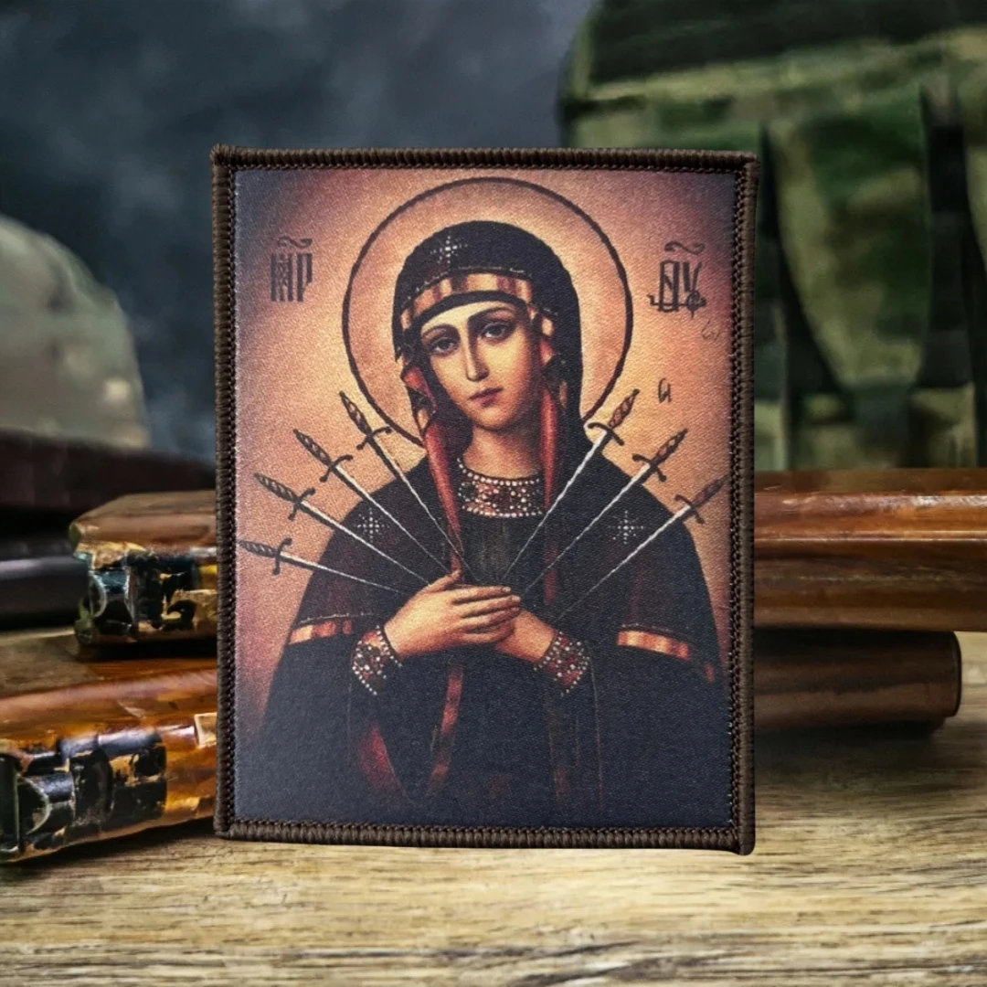 Parche de la Virgen María, insignia de moral táctica, brazalete militar, parches de gancho y bucle impresos para ropa, mochila, pegatina decorativa - imagen 5