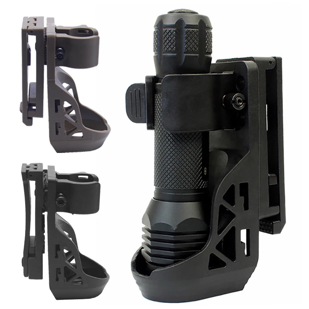 Funda para linterna táctica con palanca, sistema de bloqueo lateral, juego de antorcha General 360 °   Juego de antorchas de plástico giratorias Desconexión rápida Nuevo
