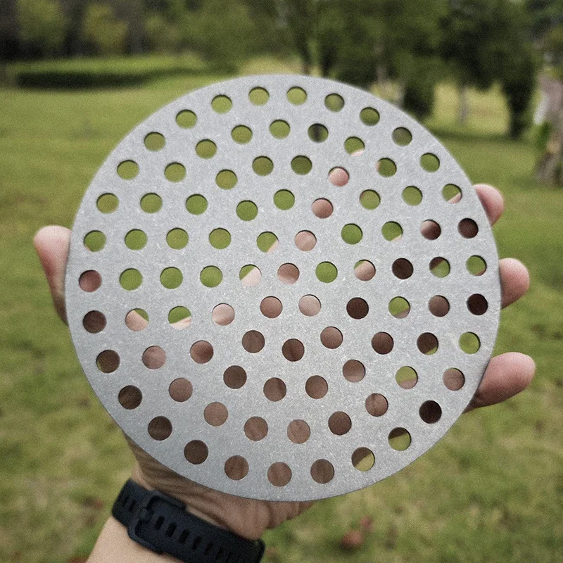 Red para parrilla de barbacoa con placa de aleación de titanio puro, se puede personalizar, cuadrado redondo, para acampar al aire libre alrededor del estufa, red para cocinar té - imagen 5