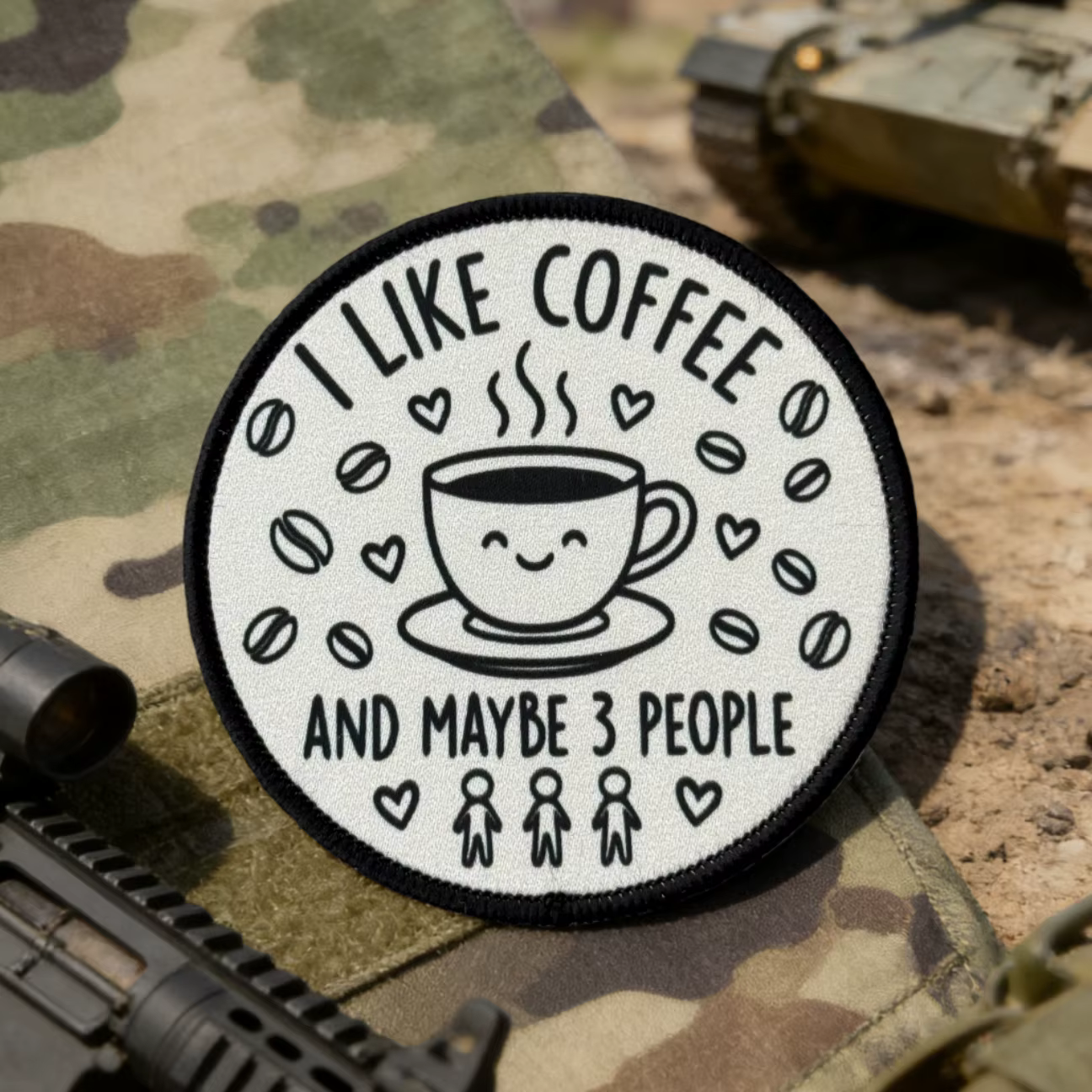 Parche táctico velcro con diseño I Like Coffee para mochila y ropa - imagen 3
