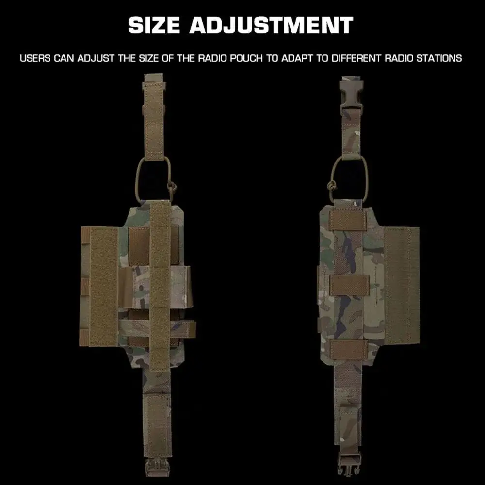 Bolsa de Radio táctica estilo R, soporte ajustable para Walkie Talkie de caza al aire libre, chaleco Airsoft, portador de placa, bolsa para interfono - imagen 5