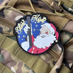 Parche táctico Papá Noel pistola – PVC 3D adhesivo para mochila