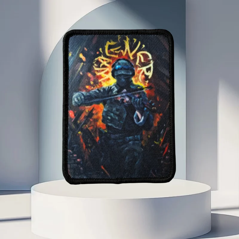 Parche de impresión táctica para músicos, insignia de moral con gancho y bucle militar, accesorios de decoración para mochila, apliques adhesivos para ropa