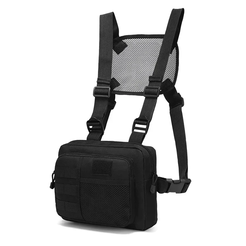 Bolsa táctica de pesca para hombre, bolsa para hombre, mochila para acampar, senderismo, señuelo para mujer, chaleco frontal Molle para el pecho, entrenamiento, mochila para ciclismo - imagen 5