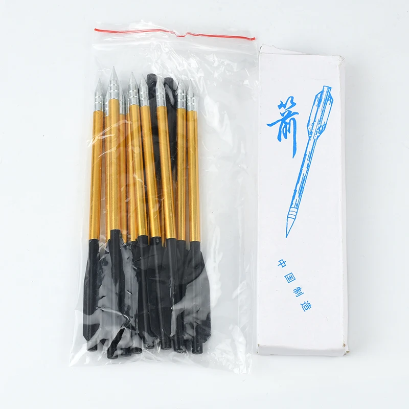 Flecha de ballesta para adulto, flechas de aluminio dorado 6,2 innch, Flecha de Tiro con Arco puntiaguda de acero, flecha tradicional, 12/24 piezas - imagen 5