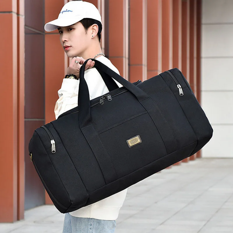 Bolso de lona de dos tamaños para hombre y mujer, bolsa de viaje, bolso de equipaje de moda, bolso de hombro de gran capacidad para exteriores, mochila de lona - imagen 3