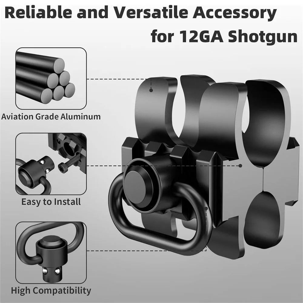 Soporte de abrazadera de barril táctico, soporte de alcance para linterna con eslinga QD, abrazadera de tubo de riel Picatinny giratoria, soporte láser para linterna - imagen 2