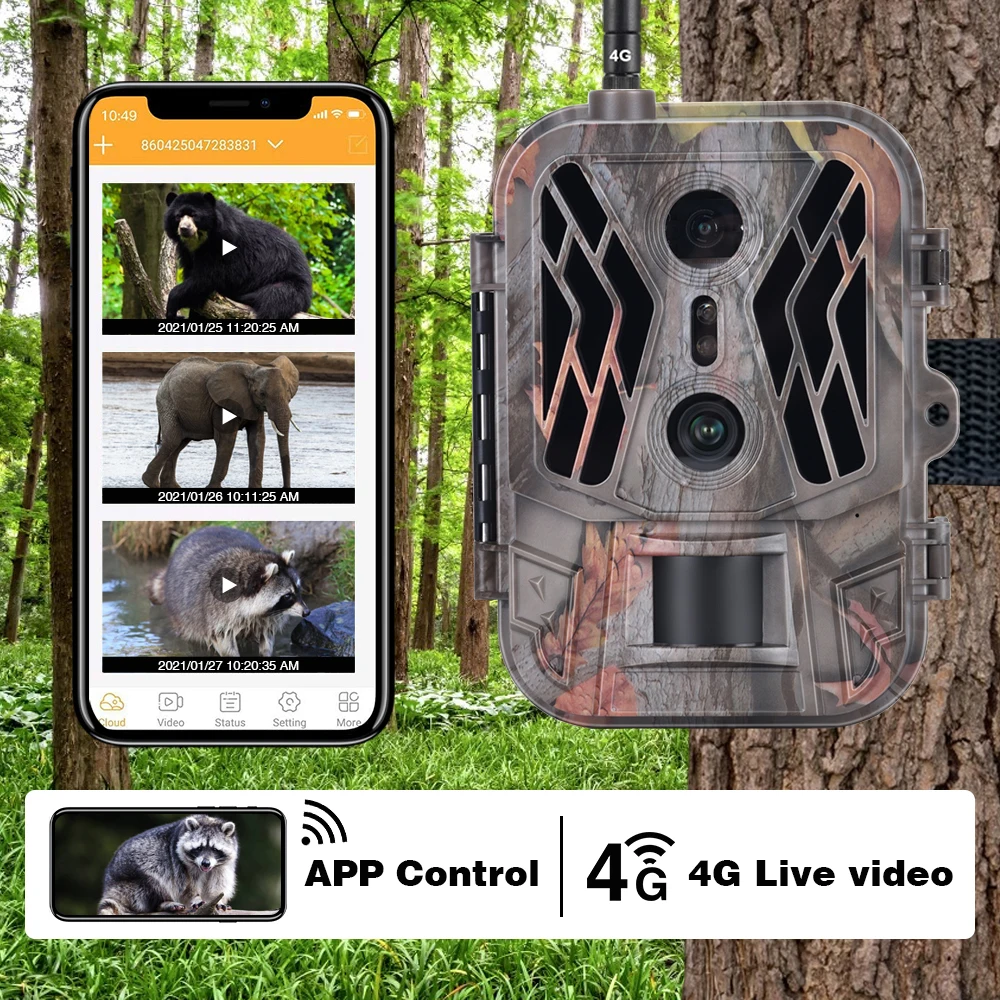 SuntekCam 4G HD espectáculo en vivo visión nocturna trampa juego Cam celular lente Dual cámara de rastreo de caza 36MP 4K Video Telecamera IP65 - imagen 4