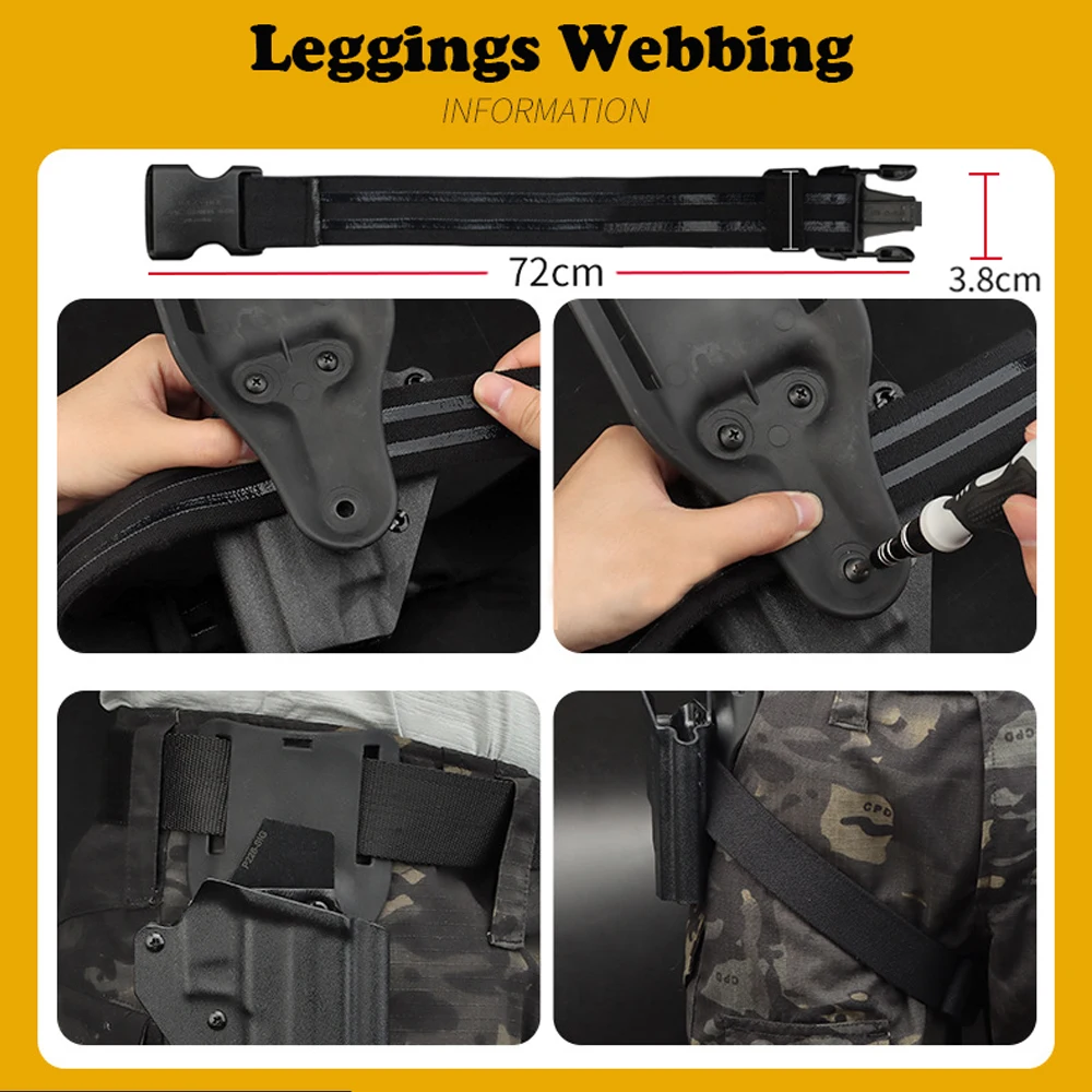 Adaptador de correa de pierna para cinturón táctico QLS, plataforma Glock 1911 SIG, caza, Airsoft, equipo Universal - imagen 5