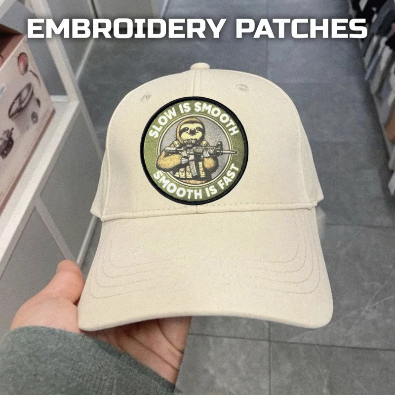 Parche de impresión lento, suave y rápido, chaleco táctico, insignia de moral con gancho y bucle, pegatina para mochila, parches para brazalete para ropa