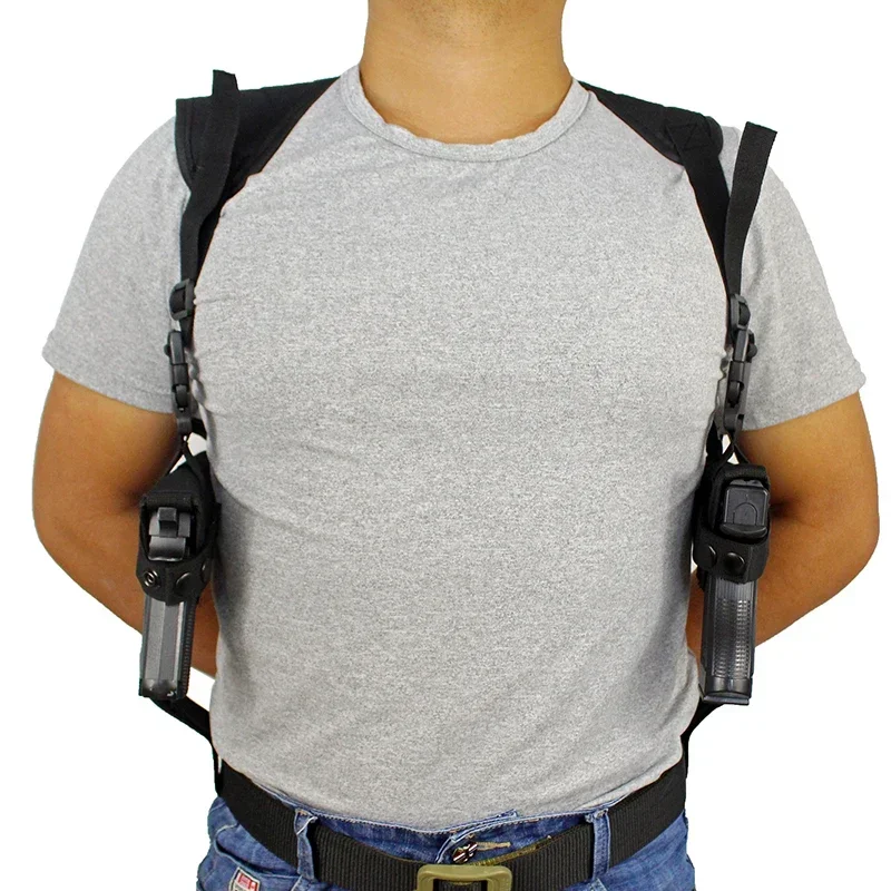 Funda de pistola de transporte oculta Universal, accesorios de caza de entrenamiento al aire libre, bolsa de hombro de pistola Dual, soporte, bolsa de pistola