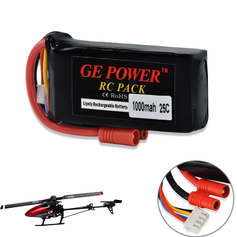 Batería recargable de Lipo 11,1 V, 1000mah, 25C GE Power Rc para Walkera Master CP RC, piezas de repuesto para helicóptero - imagen 3