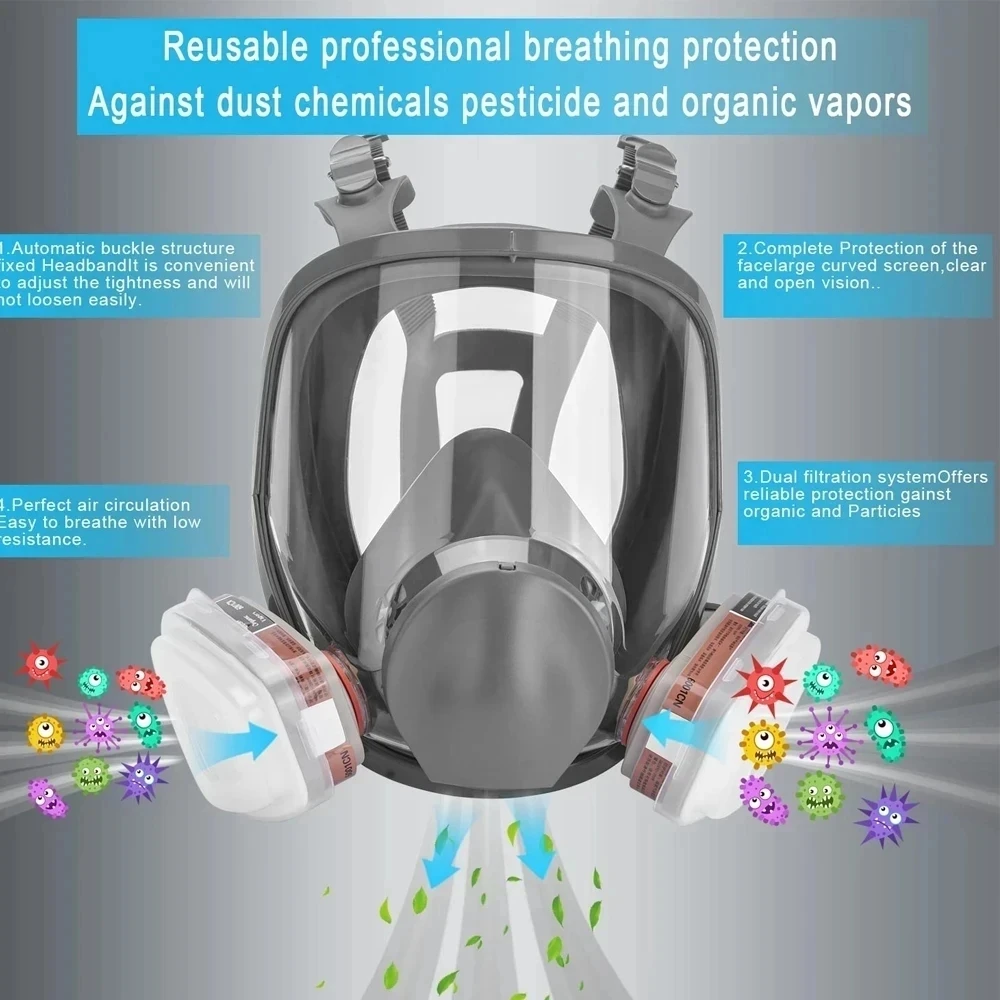 SJL Máscara Antigás FFP3 – Protección pintura fumigación y polvo - imagen 2