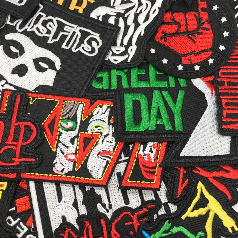 Lote de 50 Uds. De parches mixtos para planchar para ropa, chaqueta, pantalones vaqueros, insignias bordadas, pegatinas para ropa, apliques DIY, banda Rock Stripe - imagen 5