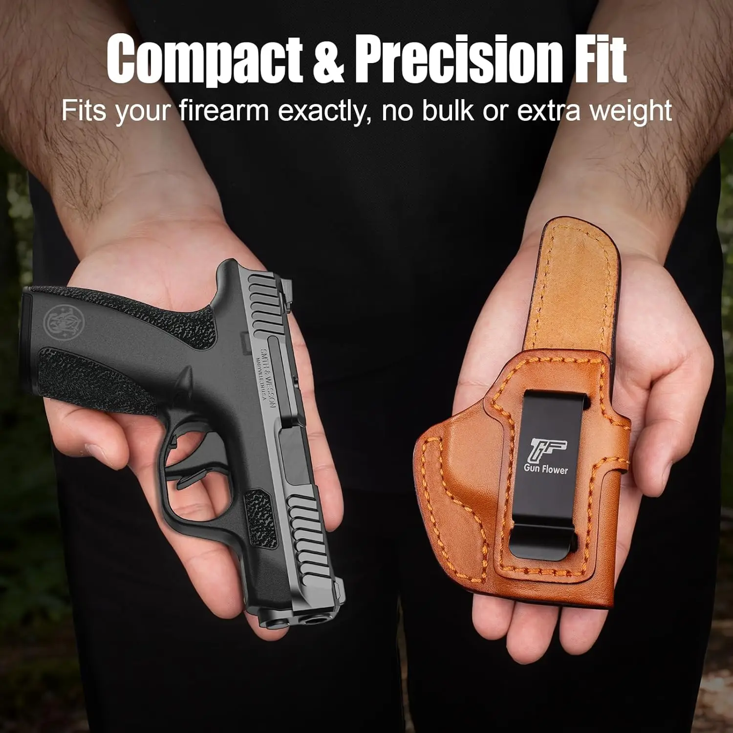 Funda de cuero Premium IWB para S&W Bodyguard 2,0, funda interior de cintura oculta, cinturón apto para 1,5 "-1,75", mano derecha - imagen 5