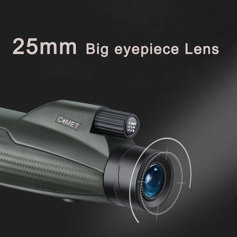 COMET 10X50 BAK4 monoculares de prisma de alta potencia HD telescopio de mano compacto impermeable para observación de aves eventos deportivos Camping - imagen 5