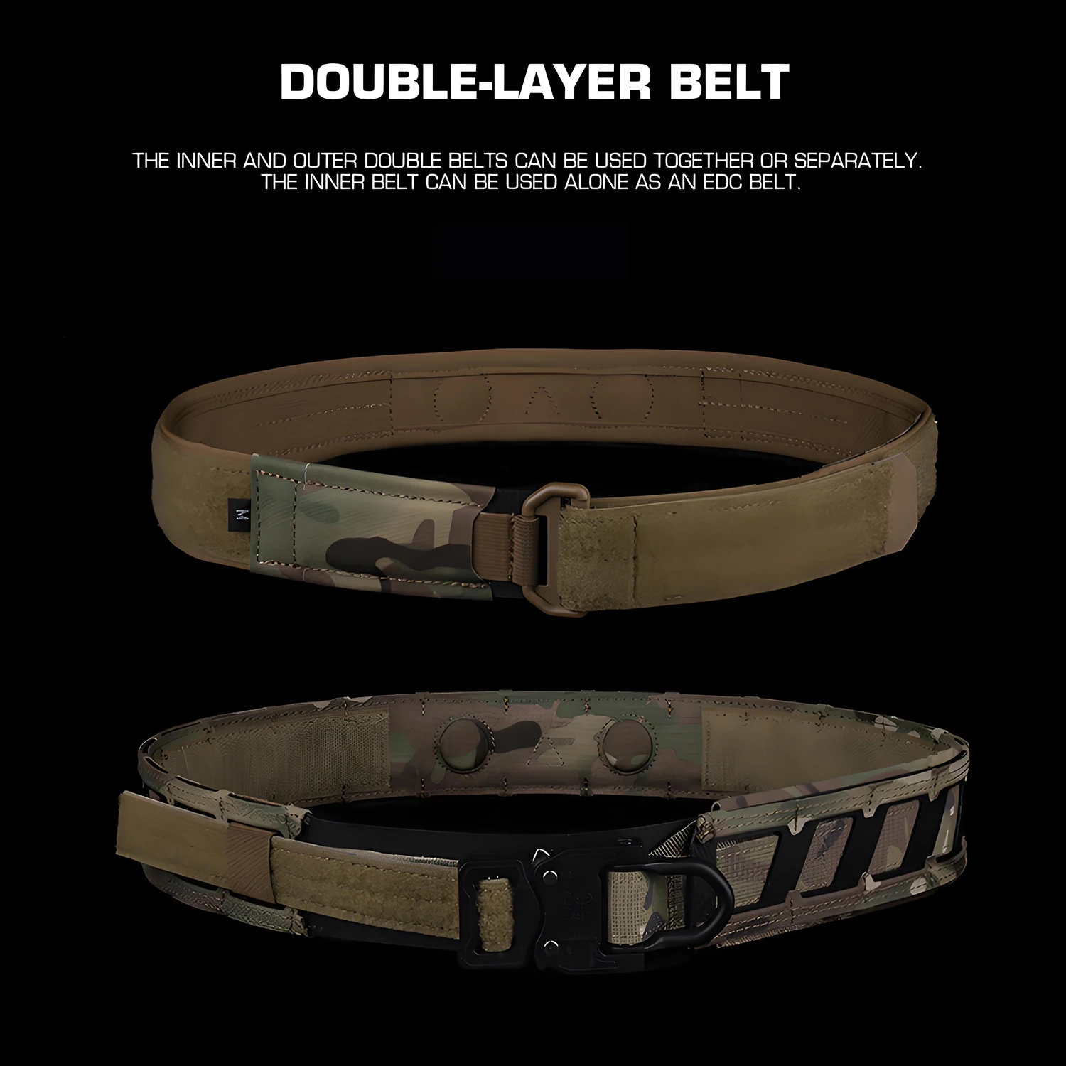 Cinturón táctico magnético, cinturón de batalla Molle de liberación rápida con sistema de posicionamiento magnético, funda RTI/M Compatible con cinturón EDC interno - imagen 3