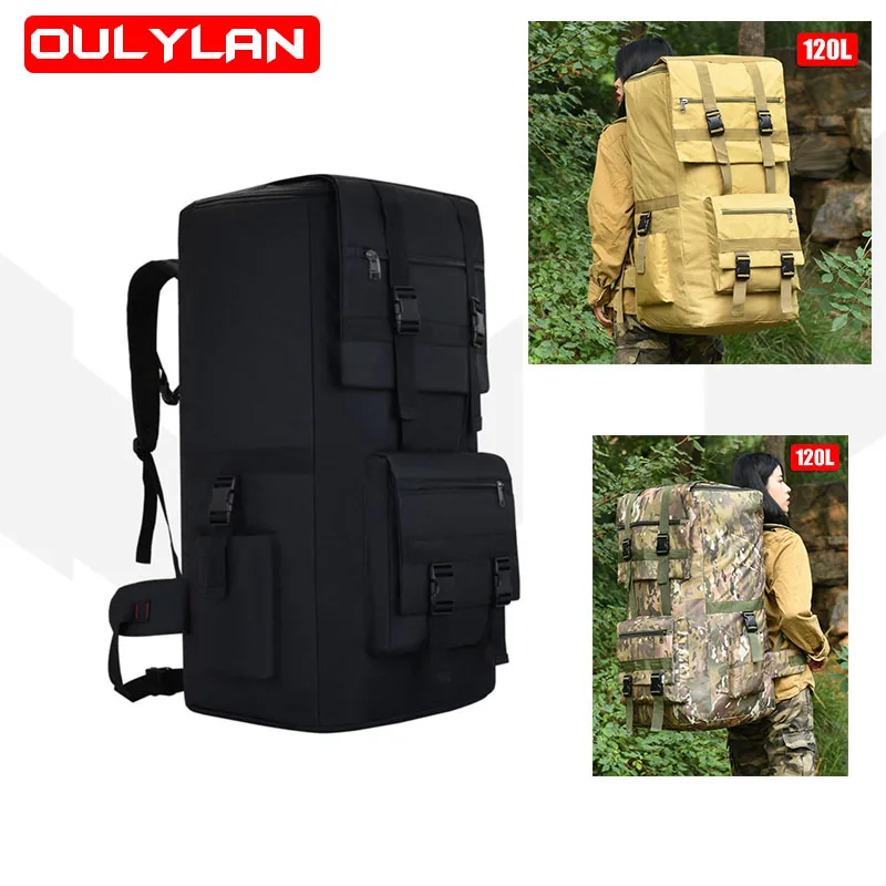 Super Camping120L mochila de viaje para hombre, bolsa táctica para exteriores, equipaje, deportes, montañismo, senderismo - imagen 2