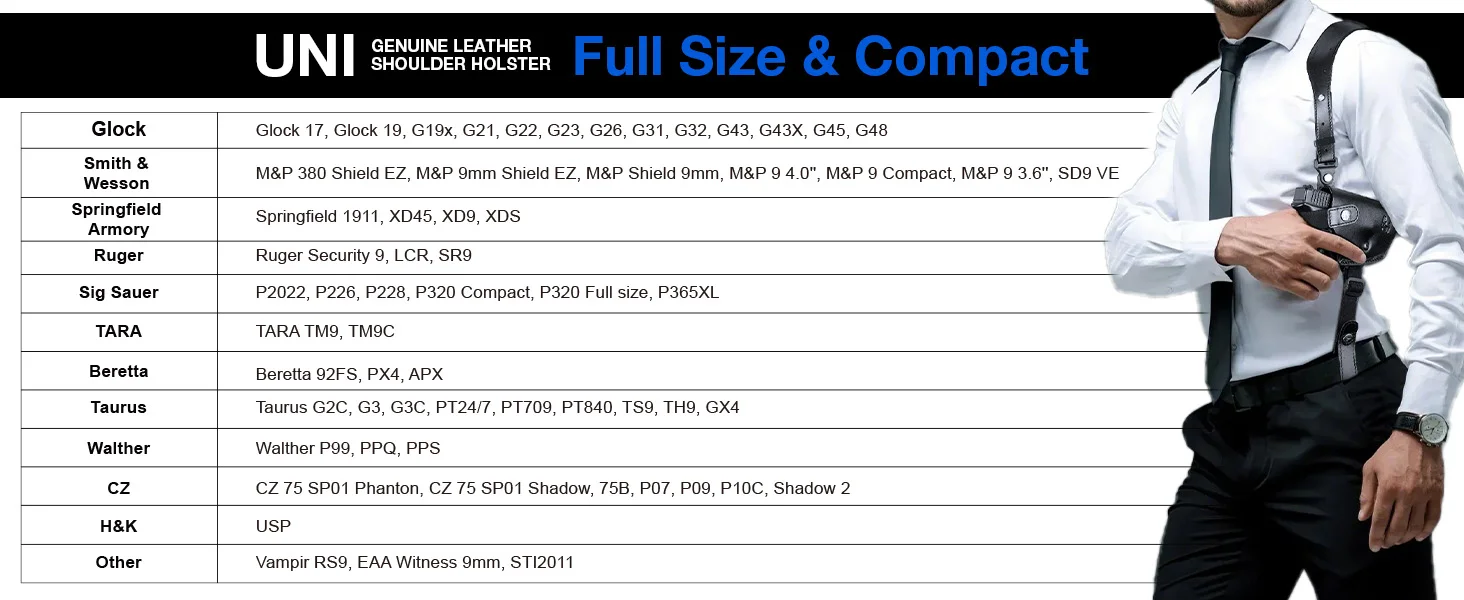 GUN &amp; FLOWER Universal Leather Shoulder Holster