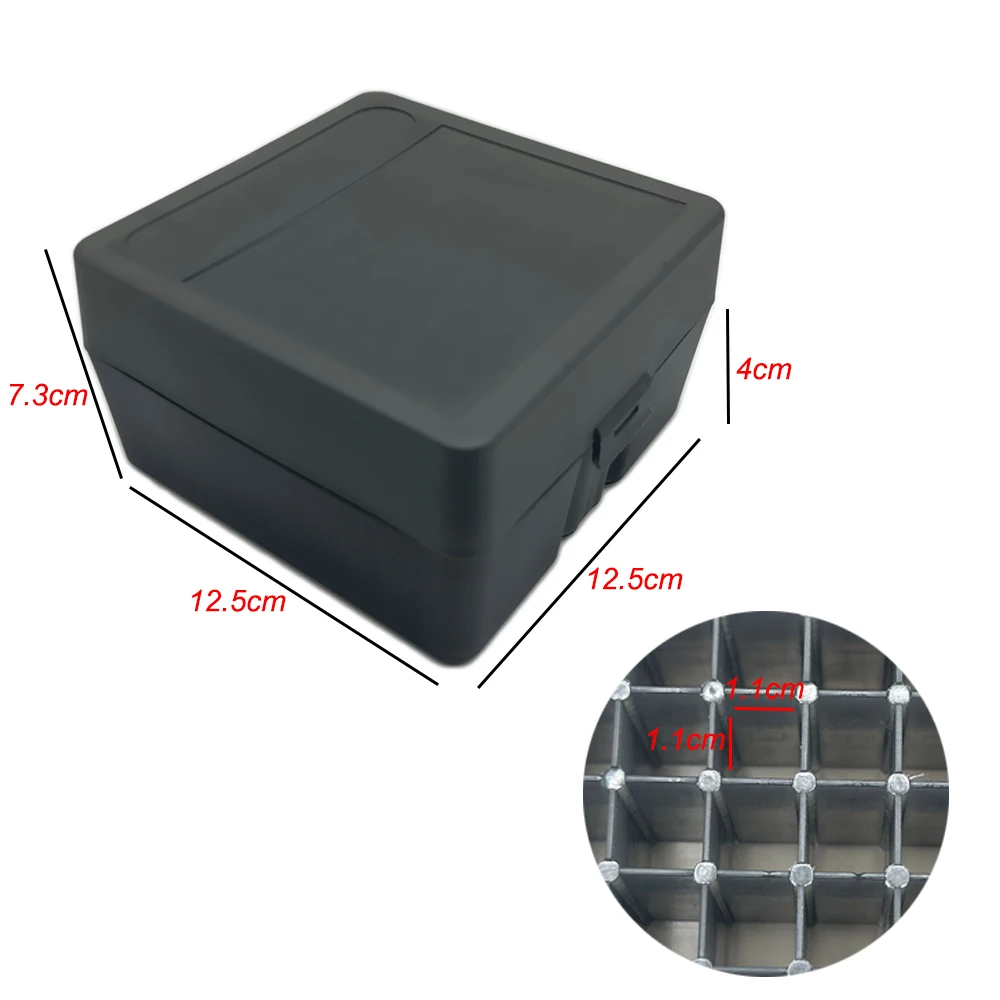 Caja de almacenamiento de municiones duradera redonda 100, cartucho táctico, soporte de carcasa redonda para accesorios de caza de calibre 5,56x45, 223, - imagen 5
