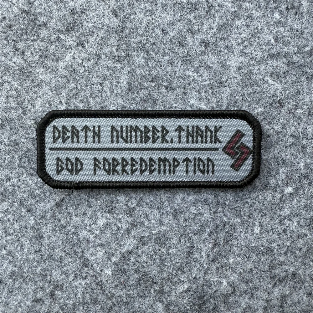 Death number Tactical Morale Badge PVC / Printed  Hook and Loop Patches Military Army Backpack Stickers for Clothes - imagen 5