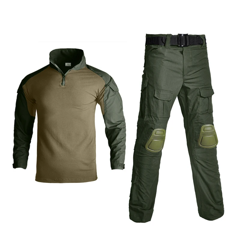Uniforme de combate al aire libre, ropa de camuflaje de caza táctica, trajes Ghillie del ejército militar, camisa + Pantalones con coderas desmontables - imagen 5