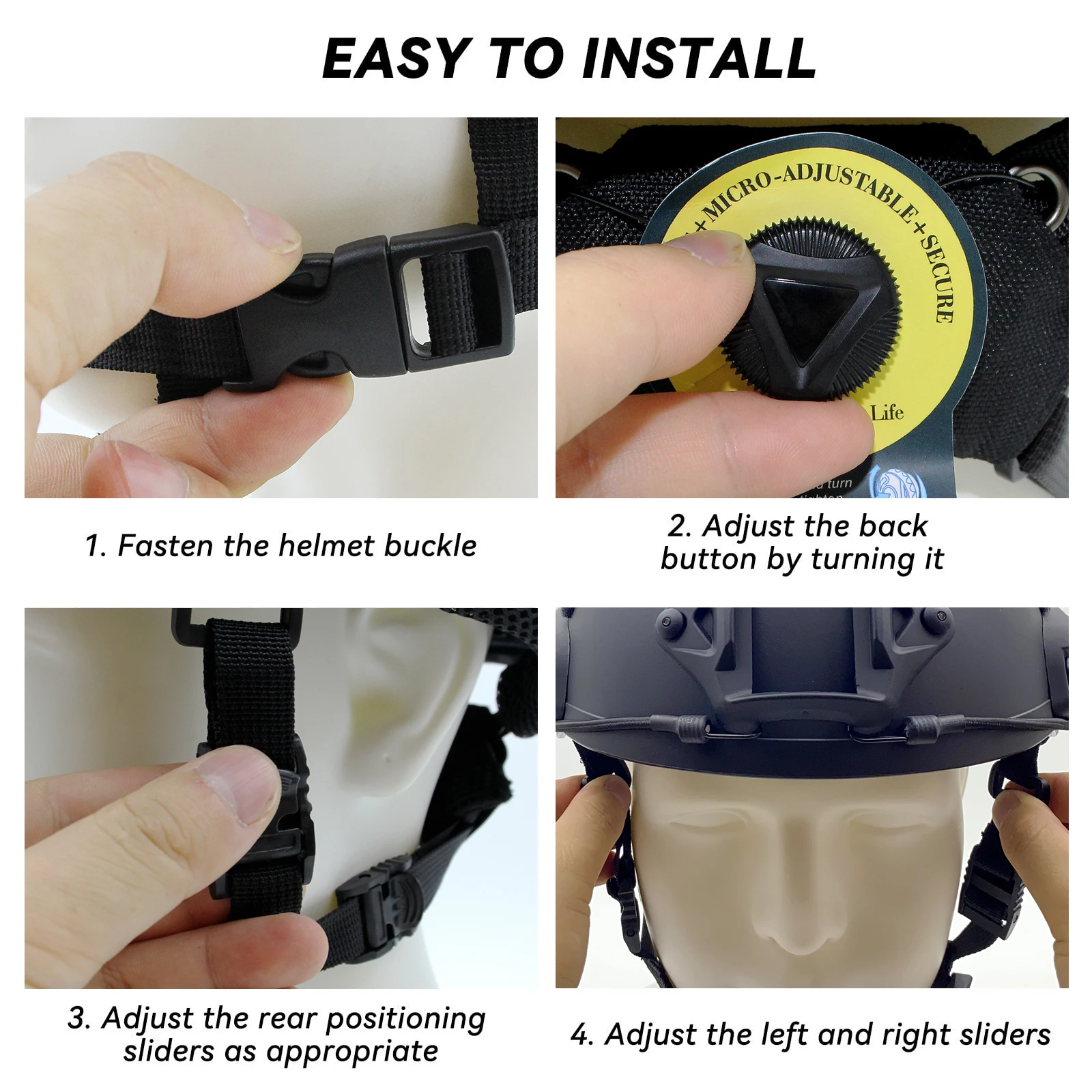 JOAXOR-casco táctico Airsoft Paintball, sistema de suspensión Wendy de alta potencia para deportes, caza, juego CS - imagen 4