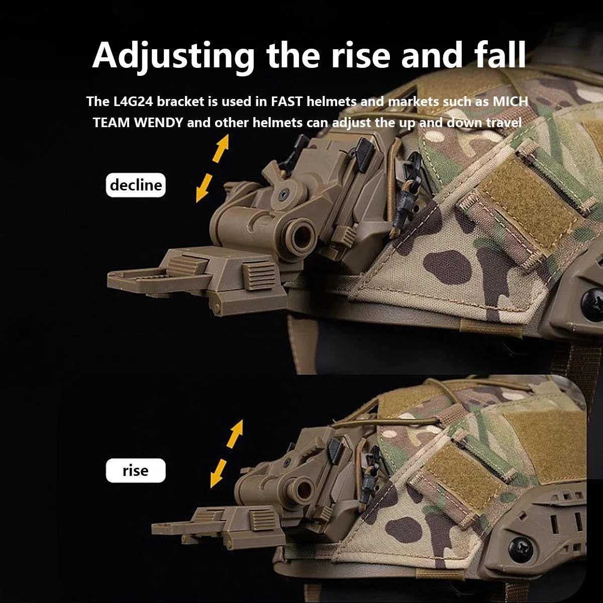 Soporte de nailon para casco L4G24 NVG, soporte de montaje plegable, Stent para casco para PVS15 PVS18 PGPNVG18, gafas de visión nocturna - imagen 3
